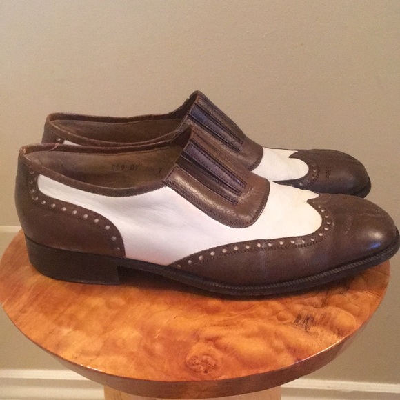 Vintage Leather Saddle Wingtips Shoes Costume Women 9.5 Men 7 - Picture 1 of 6